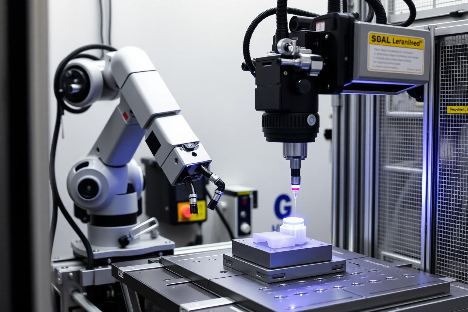 Cellule d'assemblage robotisée avec marquage laser